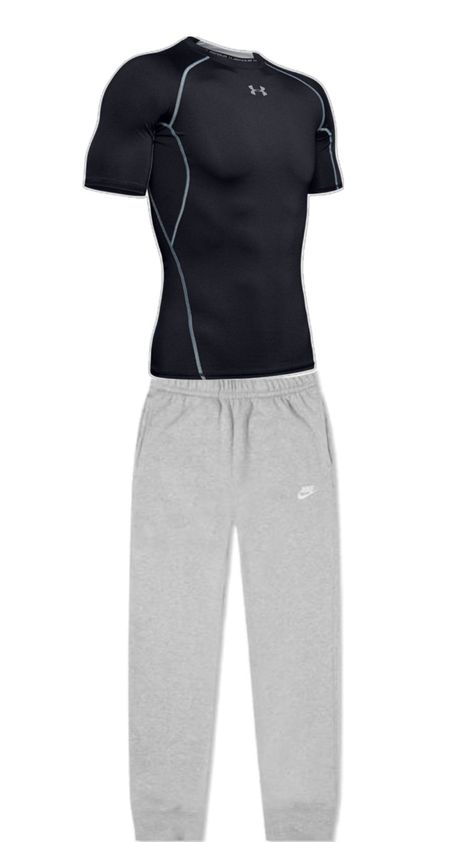 Black shirt, grey sweatpants, easy trendy Gray Gym Outfit, Grey Sweatpants Outfit Men, Grey Sweatpants Outfit, Grey Sweatpants Men, Gray Sweatpants Outfit, Mens Grey Sweatpants, Outfit Sweatpants, Aesthetic Gym, Aesthetic Outfits Men