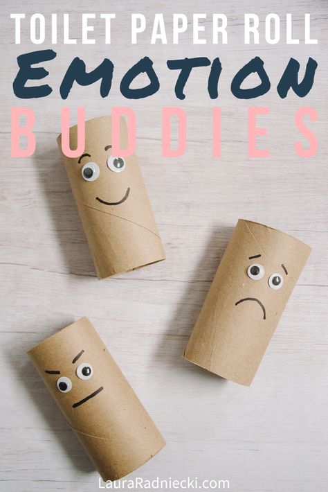 Looking for feelings activities for kids? Here's a fun, easy craft: DIY toilet paper roll emotion buddies that help kids learn about and play with their emotions. Perfect for teaching toddlers and preschool aged kids about their feelings! #feelings #emotions #lauraradniecki Feelings Activities For Kids, Feelings Activities Preschool, Feelings Preschool, Diy Toilet Paper, Teaching Emotions, Emotions Preschool, Feelings Activities, Emotions Activities, Social Emotional Activities