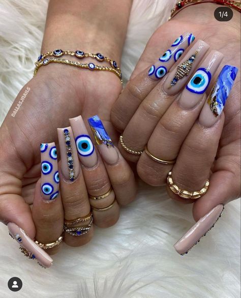 Ratchet Nails, Evil Energy, Real Eyes, Evil Eye Nails, Eye Nail Art, Nagellack Trends, Drip Nails, Cute Acrylic Nail Designs, Vibrant Nails