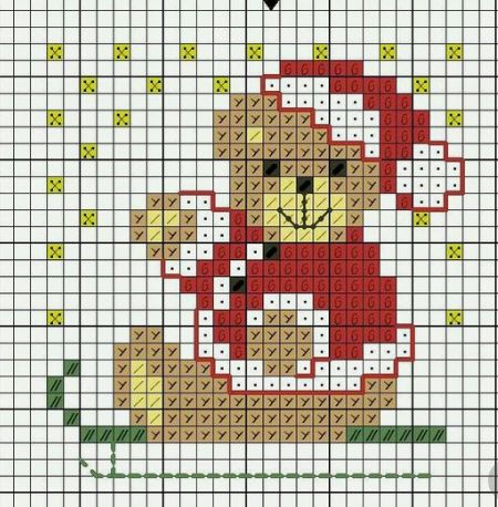 Christmas Cross Stitch Patterns Free, Cross Stitch Christmas Cards, Santa Cross Stitch, Xmas Cross Stitch, Christmas Teddy Bear, Cross Stitch Christmas Ornaments, Pola Kristik, Beaded Cross Stitch, Cross Stitch Baby