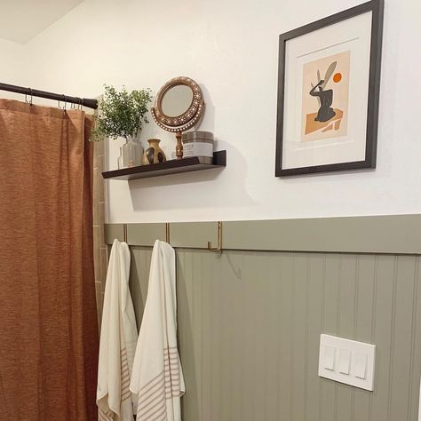 lydia | home + lifestyle on Instagram: “Bathroom refresh reveal✨ . . YOU GUYS! I literally woke up one day and decided that I NEEDED to update this space! It was in good shape but…” Bead Board Walls Bathroom, Tiles In Bathroom, Bathroom Wall Tiles, Beadboard Bathroom, Bead Board Walls, Instagram Bathroom, Tile Covers, Bead Board, Bathroom Refresh