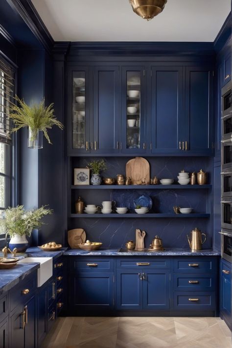 1. Dark blue cabinets
2. Stylish kitchen
3. Timeless charm
4. 2024 kitchen trends Navel Blue Kitchen Cabinets, Deep Blue Kitchen Cabinets, Blue And Black Kitchen, Blue Shaker Kitchen Cabinets, Dark Blue Cabinets, Dark Blue Kitchen Cabinets, Dark Blue Kitchen, Blue Cupboards, Dark Blue Kitchens