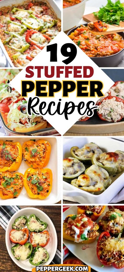 Stuffed Pepper Dinner Ideas, Meat Stuffed Peppers, Recipes Bell Peppers, Bell Pepper Recipes Stuffed Halloween, Bell Pepper Appetizer Recipes, Diy Stuffed Peppers, What To Do With Peppers Ideas, Cheeseburger Stuffed Bell Peppers, Stuffed Peppers For Diabetics