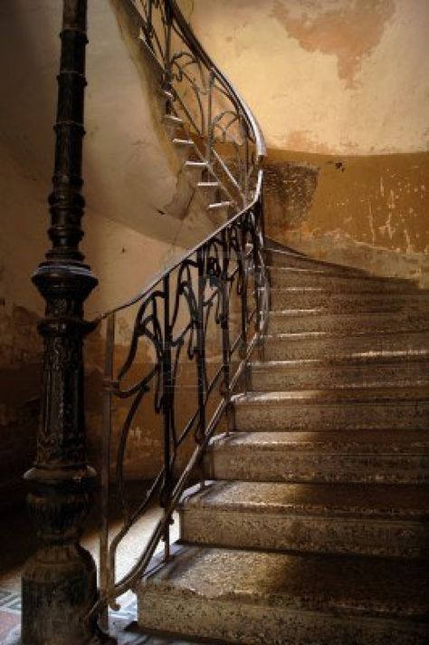 Old staircase in Tbilisi houses of 18-19 centuries, Republic of Georgia. Old House Staircase, Never Ending Staircase, Vintage Stairs, Vintage Staircase, Old Staircase, Republic Of Georgia, Abandoned Architecture, House Staircase, South Ossetia