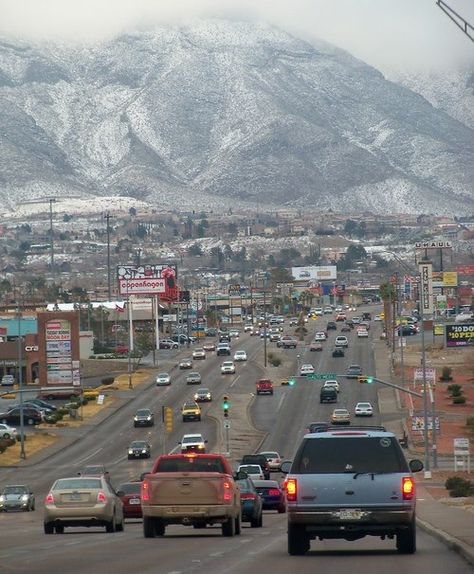 Snow in El Paso, Texas | Mesa Street Elpaso Texas, Only In Texas, Travel Texas, Texas Places, Texas Towns, Loving Texas, Texas History, Sun City, West Texas