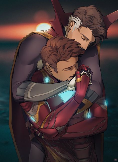 Doctor Strange X Tony Stark Fanart, Tony And Strange, Doctor Strange X Tony Stark, Tony X Strange, Ironstrange Family, Iron Strange, Loki Tony, Supreme Family, Avengers Ships