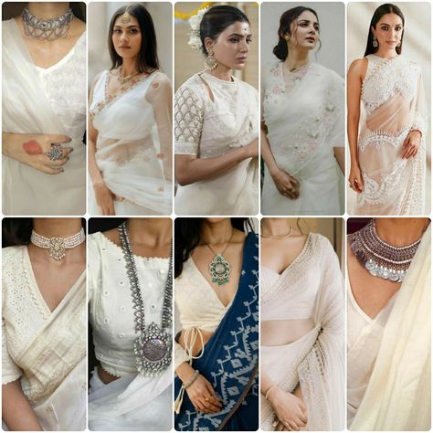 White Colour Blouse Designs| Stylish blouse design| white blouse designs for different colour saree| Off White Saree Blouse Designs, White Designer Blouse For Saree, Full Sleeve White Blouse For Saree, White Colour Blouse Designs Latest, White Blouse With Saree, White Blause Desine, White Silk Blouse Designs, White Blouse For Saree, Slvees Design Long Sleeve