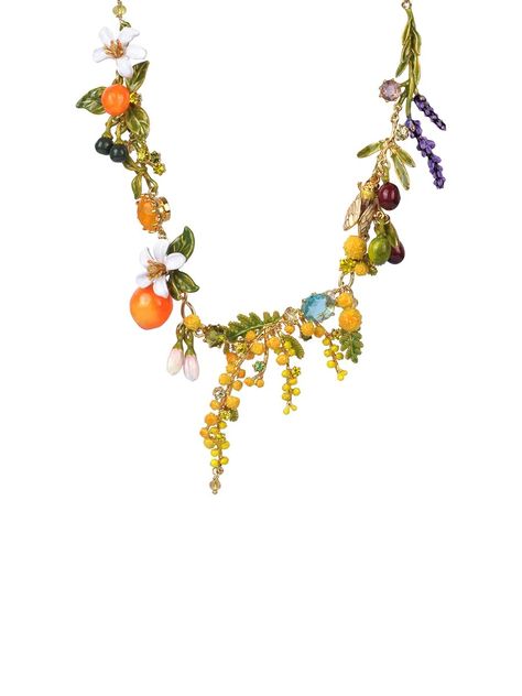 Gardens In Provence Multi Short Necklace – Les Néréides Les Nereides, Hand Painted Earrings, Painted Earrings, So Real, Royal Jewels, Sweet Scents, Holiday Memories, Short Necklace, Dream Jewelry