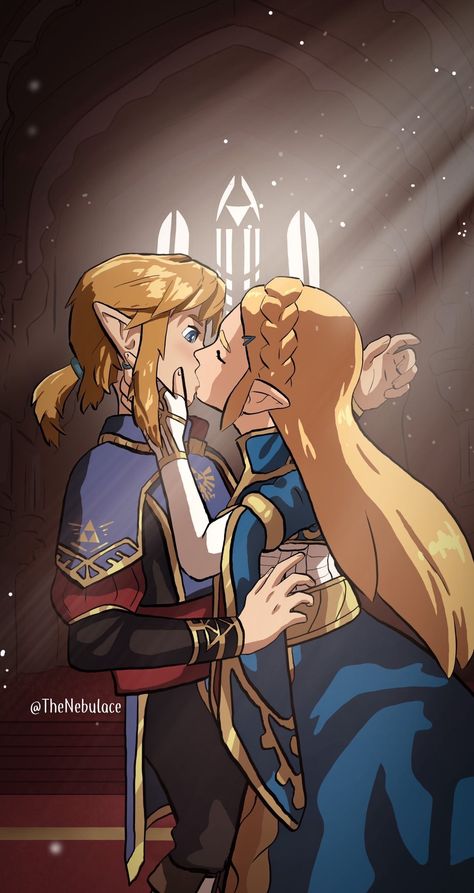 Link And Zelda Kiss, Hyrule Warriors, Link Zelda, Zelda Art, Legend Of Zelda Breath, Ocarina Of Time, Zelda Breath, Breath Of The Wild, The Legend Of Zelda