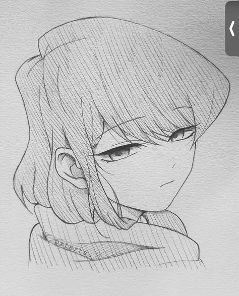 Komi Can't Communicate Drawing, Komi Sketch, Anime Face Drawing, Pencil Sketches Easy, Pokemon Painting, Comic Art Sketch, Artwork Anime, Komi Can't Communicate, Naruto Sketch Drawing