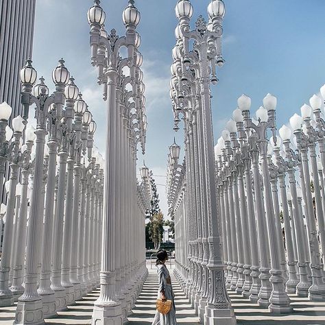 A year ago in LaLa Land. Have you been to the Urban Light installation are LACMA? 💡" #lacma #la #california Lacma Lights, Urban Lights, Urban Light, California Travel Guide, Lala Land, Urban Lighting, Los Angles, City Of Angels, Light Installation