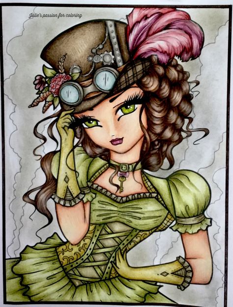 Hannah Lynn Coloring Pages, Coloring Pages Tattoo, Pages Tattoo, Myka Jelina, Steampunk Coloring, Gothic Drawings, Steampunk Artwork, Hannah Lynn, Big Eyes Art