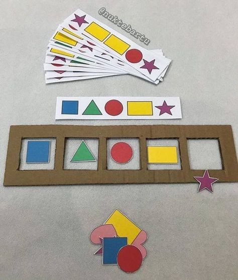 Letter Learning, Shapes Preschool, Baby Learning Activities, Shapes Activities, Kids Learning Activities, Toddler Learning Activities, Preschool Learning Activities, Pattern Matching, Montessori Activities