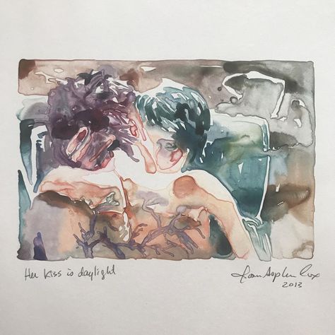 Joan Cox on Instagram: “Her kiss is daylight...original watercolor monotype...uploading this to my site soon so you can order a digital print on paper or…” Watercolor Monotype, Creative Inspiration Board, Whoop Whoop, Creative Inspiration, Original Watercolors, Ted Baker Icon Bag, Art Inspiration, Kiss, The Past