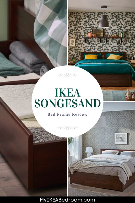 IKEA SONGESAND Bed Frame Review: The IKEA SONGESAND bed frame has a classic look that can fit into the modern design of your bedroom or hostel. Asides from the soft and gentle appearance of the white model for this product, buyers will also be happy with the sturdy design of the SONGESAND bed frame. Ikea Songesand Bedroom Ideas, Songesand Bedroom Ideas, Songesand Bedroom, Ikea Songesand Bed, Ikea Bedframe, Songesand Bed, Ikea Songesand, Ikea Bed Hack, Bedroom Ikea