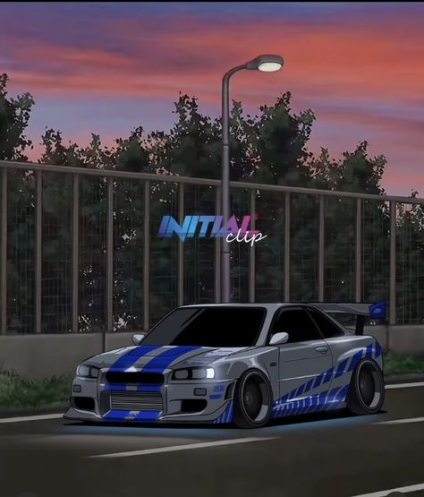 Initial Clip Car Wallpaper, Initial Clip Car, Initial Clip, Fast And Furious 2, Kereta Sport, Nissan Gtr Wallpapers, Nissan Gtr R34, R34 Skyline, Serie Bmw