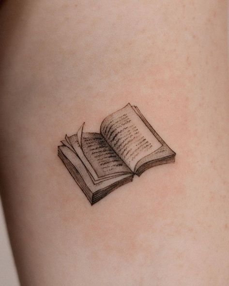 Vancouver Tattoo Artist - aiim | 📖 #booktattoo#realistictattoo#armtattoo#vancouvertattoo#vancouver#canadatattoo#book | Instagram Realism Book Tattoo, Tattoo Open Book, Booklover Tattoo Ideas, Book Girl Tattoo Ideas, Cookbook Tattoo, Author Tattoo Ideas, Vintage Book Tattoo, Book Theme Tattoo, Minimalist Book Tattoo