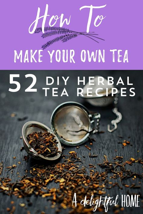 Creating your own tea blends is easy and much less expensive than buying some of the pre-made bags at the store. Find DIY tea recipes by clicking this link. Herb Tea Recipes, Diy Herbal Tea, Herbal Tea Recipes, Make Your Own Tea, Tea Blends Recipes, Diy Tea, Medicinal Tea, Homemade Tea, Herbal Teas Recipes