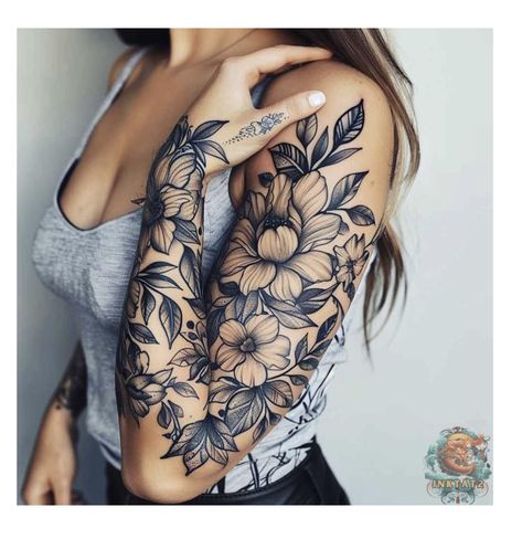 Tatoos Woman Mandala, Right Arm Sleeve Tattoo For Women, Womens Arm Tattoos Sleeve, Mandala Sleeve Tattoos For Women, Heaven Tattoos Women, Shoulder To Arm Tattoos For Women, Female Arm Tattoo, Outer Forearm Tattoos Women, Side Forearm Tattoos For Women