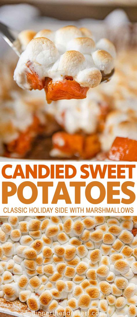 Candied Sweet Potatoes Baked, Yams With Marshmallows, Candied Sweet Potato Recipes, Sweet Potatoes With Marshmallows, Sweet Potato Thanksgiving, Sweet Potato Pecan, Candy Yams, Candied Sweet Potatoes, Sweet Potato Recipes Casserole