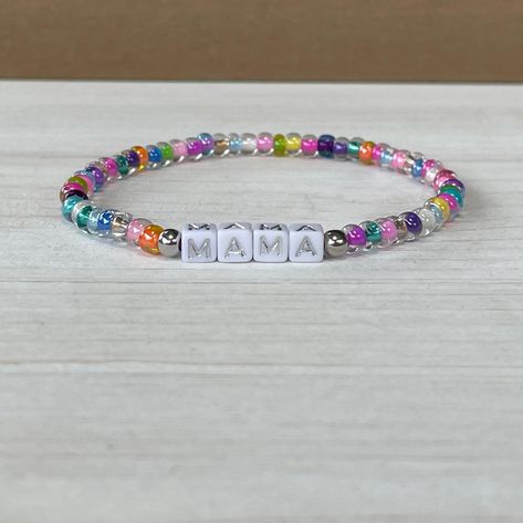 ⭐️Featured Bracelet of the Day 7/11⭐️ Celebrate the incredible MAMA in your life with this vibrant beaded bracelet! Handmade with love, each colorful bead adds a touch of joy and appreciation for all that moms do. Perfect for birthdays, holidays, Mother’s Day, or just because. Show your love with this special piece, and remind her how much she means to you. She’s your fun and awesome super mama! #EtsyShop #MamasCraftyCornerLC #HandmadeWithLove #CustomCrafts #MamaBracelet #GiftForMom #Celebr... Super Mama, Mama Bracelet, Celebrate Mom, Colorful Jewelry, July 11, Bracelet Handmade, 7 11, Handmade With Love, Beaded Bracelet