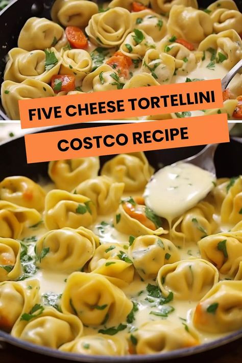 Five Cheese Tortellini Costco Recipe Costco Cheese Tortellini Recipes, Five Cheese Tortellini Recipes Costco, Costco Tortellini Recipes, Five Cheese Tortellini Recipes, 5 Cheese Tortellini Recipes, 5 Cheese Tortellini, Costco Recipes, Low Calorie Cheese, Cheese Tortellini Recipes