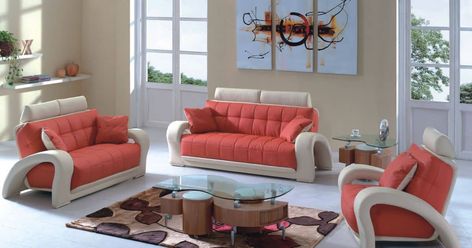 Orange Furniture Living Room, Contemporary Sofa Set, Cheap Living Room Sets, Furniture Placement Living Room, Contemporary Living Room Furniture, Modern Sofa Living Room, Living Room Orange, Living Room Decor Colors, Living Room Red