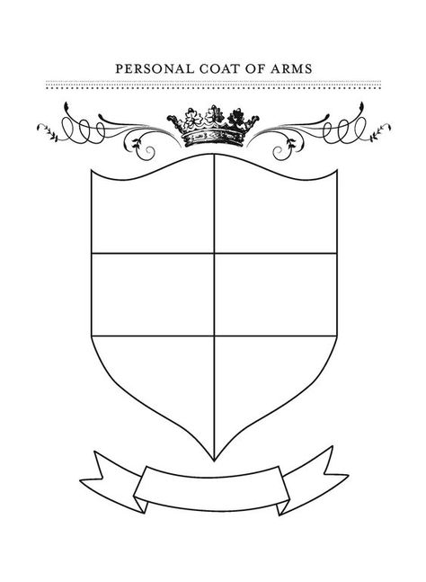 FREE Printable Coat of Arms Template - Homeschool Giveaways Coat Of Arms Template, Personal Coat Of Arms, Family Crest Template, Crest Template, Gratitude Crafts, Shield Template, Recreation Therapy, Etiquette Vintage, Therapy Activities