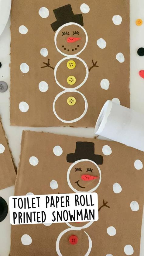 Toilet Paper Roll Printed Snowman | Preschool crafts, Toddler crafts, Winter crafts Toilet Paper Christmas Card, Snowman Projects For Preschoolers, Snow Man Activities For Toddlers, Snowman Crafts Toilet Paper Roll, Toilet Paper Roll Holiday Crafts, Winter Crafts With Toilet Paper Rolls, Toilet Roll Snowman, Xmas Toilet Paper Roll Crafts, Christmas Craft Toilet Paper Roll