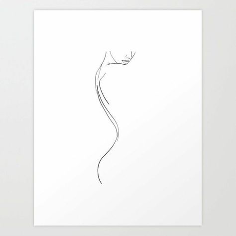 Female Outline Tattoo, Silhouette Tattoos, Minimalist Drawing, Most Popular Tattoos, Line Art Tattoos, Society 6, Outline Art, Abstract Line Art, Popular Tattoos