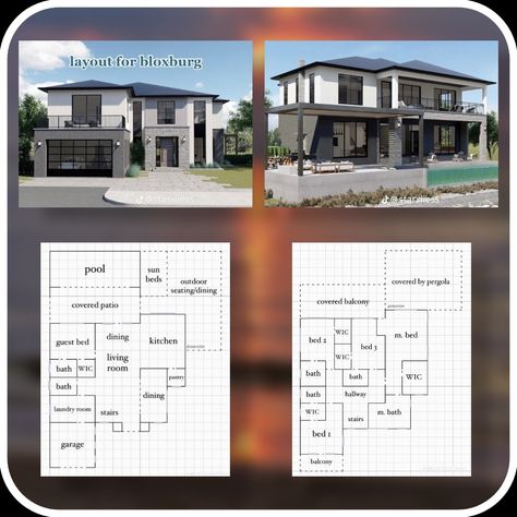 Bloxburg House Blueprints 2 Story Modern, Bloxburg House Layouts Blueprint, Blocksburg House Layout 2 Story Big, Bloxburg Blueprints 2 Story Mansion, Blockburg House Layouts 2 Story Mansion, Blox Burg House Layout 2 Story Mansion, Modern House Design Bloxburg Layout, Bloxburg Layout Ideas 2 Story Modern, House Layout And Exterior