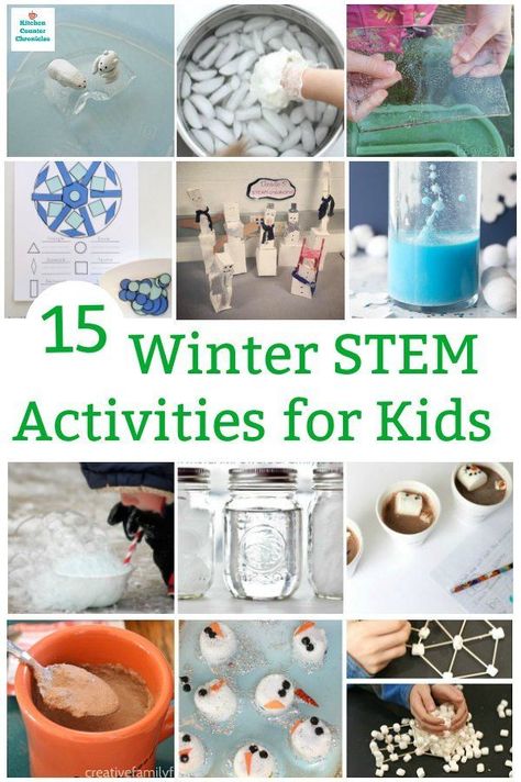 Have fun this winter with a collection of winter STEM activities for kids of all ages. Winter Science, Technology, Engineering and Math activities for kids! Keep the kids engaged and entertained all winter long. #winteractivitiesforkids #stem #steam #stemactivitiesforkids #stemactivities #scienceactivitiesforkids #snowactivities #kidsactivities #snowscienceactivities #snowscience Winter Stem Activities For Kids, Winter Stem Challenges, Stem Winter, Winter Science Activities, Winter Stem Activities, Winter Stem, Toddler Stem, Winter Break Activities, Winter Science Experiments