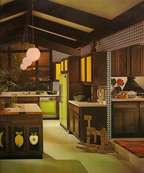 1970s Architectural Digest Architectural Digest Kitchen, 1970s Interior Design, 70s Interior Design, 1970s Kitchen, 70s House, 70s Interior, 1970s Decor, Autumn Tones, Living Tv