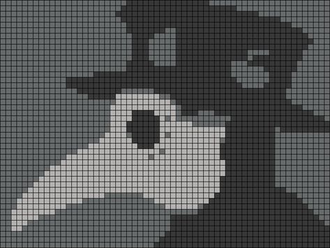 Alpha pattern #60801 | BraceletBook Plague Doctor Alpha Pattern, Crow Alpha Pattern, Gothic Alpha Pattern, Plague Doctor Cross Stitch, Gothic Pixel Art, Knitting Colourwork, Alpha Crochet, Gothic Tapestry, Crochet Graphgan