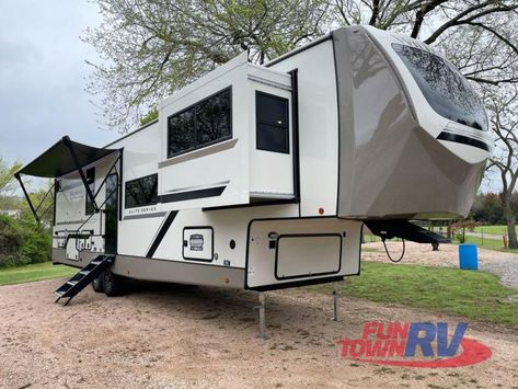 New 2024 Forest River RV Wildwood Heritage Glen Elite Series 36FL Fifth Wheel at Fun Town RV | San Angelo, TX | #201893 Bar Fireplace, Forest River Wildwood Travel Trailer Remodel, River Highlands Ranch, Montana Fifth Wheel, Used Motorhomes, Luxury Fifth Wheel, Panoramic Windows, Fireplace Outdoor, Thousand Trails Resorts Rv Campgrounds