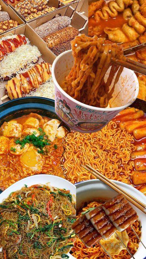 #koreanfood #food #aesthetic #foodporn Best Korean Food, South Korean Food, Spicy Snacks, Food Therapy, Yummy Comfort Food, Snap Food, Food Obsession, Spicy Recipes, Cafe Food