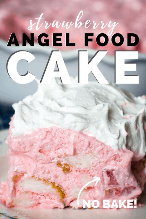 Angel Food Jello Cake, Strawberry Jello Angel Food Cake Dessert, Christian Recipes, Fresh Strawberry Recipes Desserts, Strawberry Angel Food Cake Dessert, Angel Food Cake Recipes, Fresh Strawberry Desserts, Spinach Burgers, Strawberry Bites