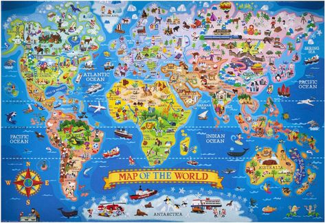 Amazon.com: MAZYPO 200 Pieces World Map Jigsaw Puzzle of Learning & Education for Kids Raising Children Recognition and Memory Skill Practice, Learn World States Along with Their Capitals and Fun Facts : Toys & Games World Map Puzzle, World Puzzle, Wooden Puzzle Box, Architecture Foundation, Map Puzzle, Maps For Kids, Pictorial Maps, Australia Map, Map Of The World