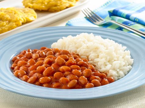 Beans Nutrition Facts, Goya Recipes, Goya Recipe, Spanish Rice And Beans, Puerto Rican Foods, Rice And Beans Recipe, Mayo Salad, Latino Food, Puerto Rican Cuisine