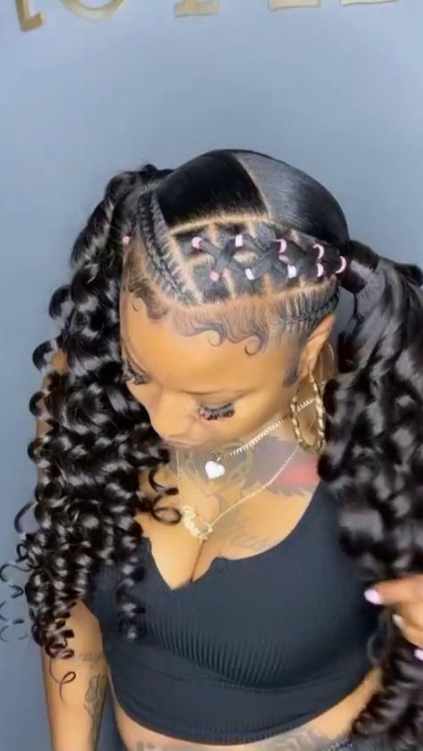 Pin on hair hair hair !!!!! Black Hairstyles Simple, Random Hairstyles, Mommy Hair, Blonde Weave, Fav Hairstyles, Wrap Around Ponytail, Braid Videos, Kid Hairstyles, Weave Ponytail Hairstyles