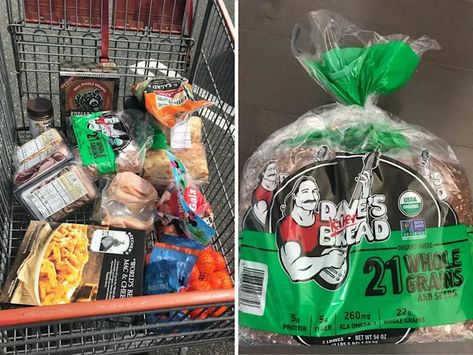 I'm a nutritionist who shops at Costco for 2. Here are 15 things I always buy in bulk. Paleo Bars, Costco Shopping, Organic Bread, Kodiak Cakes, Canned Beans, Cooking With Olive Oil, Mixed Nuts, Frozen Blueberries, Lean Protein