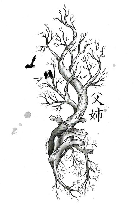 Heart Tree Tattoo, Tree With Birds Tattoo, Colorful Owl Tattoo, Mandala Hand Tattoos, Tool Tattoo, Tree Heart, Colorful Owl, Forarm Tattoos, Tree Tattoo Designs