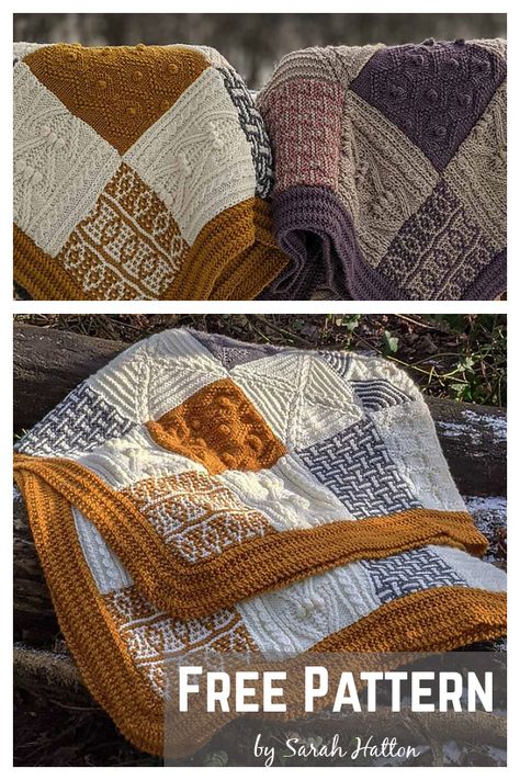 A Day Out Blanket Free Knitting Pattern Knitted Picnic Blanket, Knit Blanket Squares Block Patterns, Patchwork Knitted Blanket, Knit Throw Blanket Pattern, Knitted Squares Pattern, Knitting Quilt, Ladies Cardigan Knitting Patterns, Knitted Blanket Squares, Knitting Squares