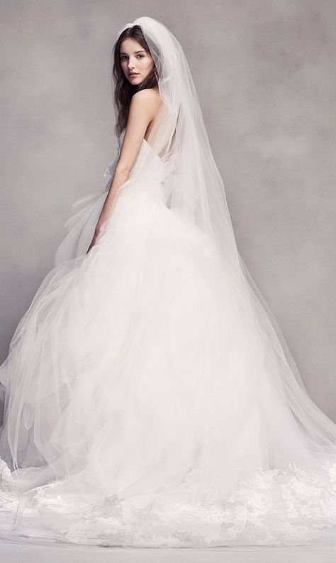 Tulle Ballgown Wedding Dress for 2018 Weddings Tulle Ballgown Wedding Dress, Wedding Dress Vera Wang, Tulle Wedding Dress Ballgown, Vera Wang Wedding Gowns, Short Bridal Dress, Wedding Tulle, Dress Pictures, Wedding Dresses Vera Wang, Davids Bridal Wedding Dresses