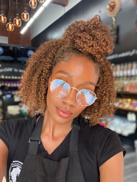 4c Hair With Blonde Highlights, 4c Colored Hair Natural, Dyed 4c Natural Hair, Honey Brown 4c Hair, As I Am Curl Color, Afro Hair Dye, Blonde Afro, Hello Hair, Blonde Dye