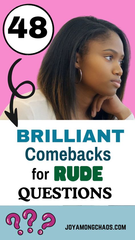 brilliant comebacks to rude questions pin Rude Comebacks, Comeback Lines, Best Comebacks Ever, Passive Aggressive People, Self Development Ideas, Books Self Improvement, Sassy Comebacks, Best Comebacks, Self Improvement Challenge