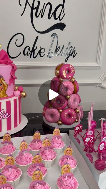 Hind Fnideq on Instagram: "#barbie" Barbie Birthday Party Dessert Table, Barbie Birthday Cakes For Kids, Cake Barbie Birthday, Barbie Party Cake, Barbie Birthday Cakes, Barbie Cake Birthday, Barbie Cake Ideas, Barbie Cake Designs, Cake Barbie