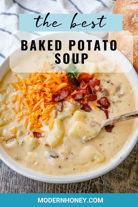 Loaded Potato Soup Dutch Oven, Baked Potato Soup Dutch Oven, Dutch Oven Loaded Potato Soup, Loaded Baked Potato Soup Dutch Oven, Dutch Oven Potato Soup, Potato Soup Creamy, October Meals, Soup Night, Baked Potato Soup Recipe