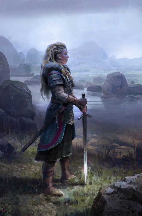 Viking Woman, John Wallin Liberto on ArtStation at https://www.artstation.com/artwork/6Pnb6?utm_campaign=digest&utm_medium=email&utm_source=email_digest_mailer Art Viking, Baba Jaga, Viking Women, Viking Woman, Viking Art, Viking Warrior, Skyfall, Fantasy Warrior, Arte Fantasy