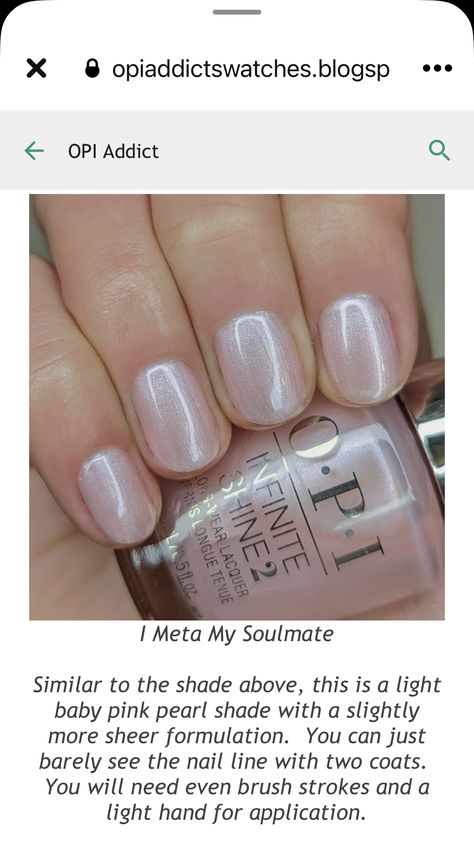 Pearl Nail Polish Colors, Wacky Nails, Pearl Nail Polish, Nail Story, Wedding Nail Polish, Natural Nails Manicure, Pearl Nail, Nails Elegant, Acrylic Ideas